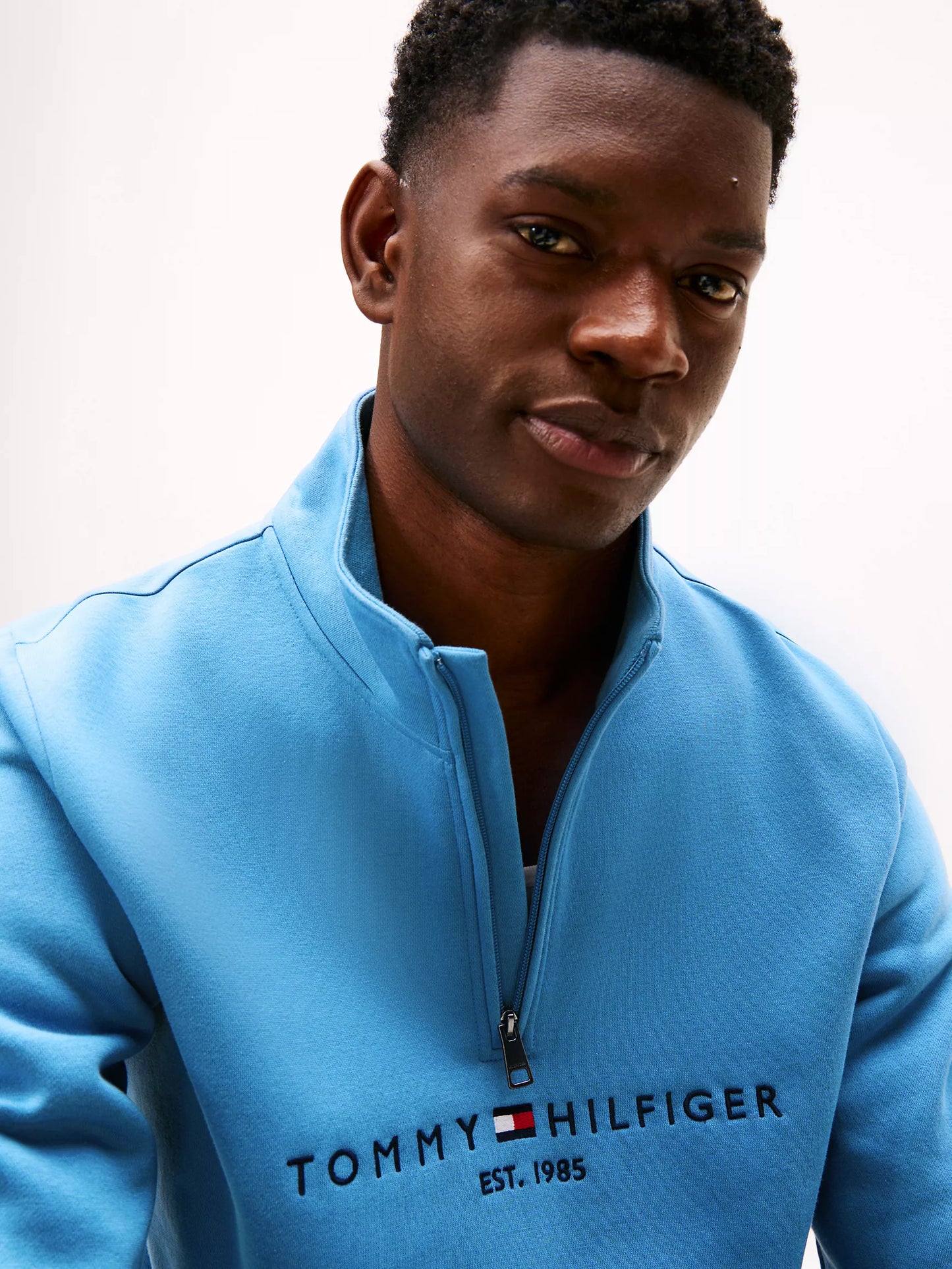 Embroidered Tommy Logo Quarter-Zip