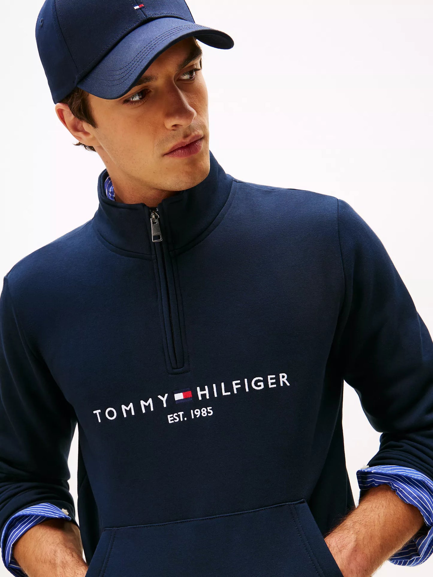 Embroidered Tommy Logo Quarter-Zip