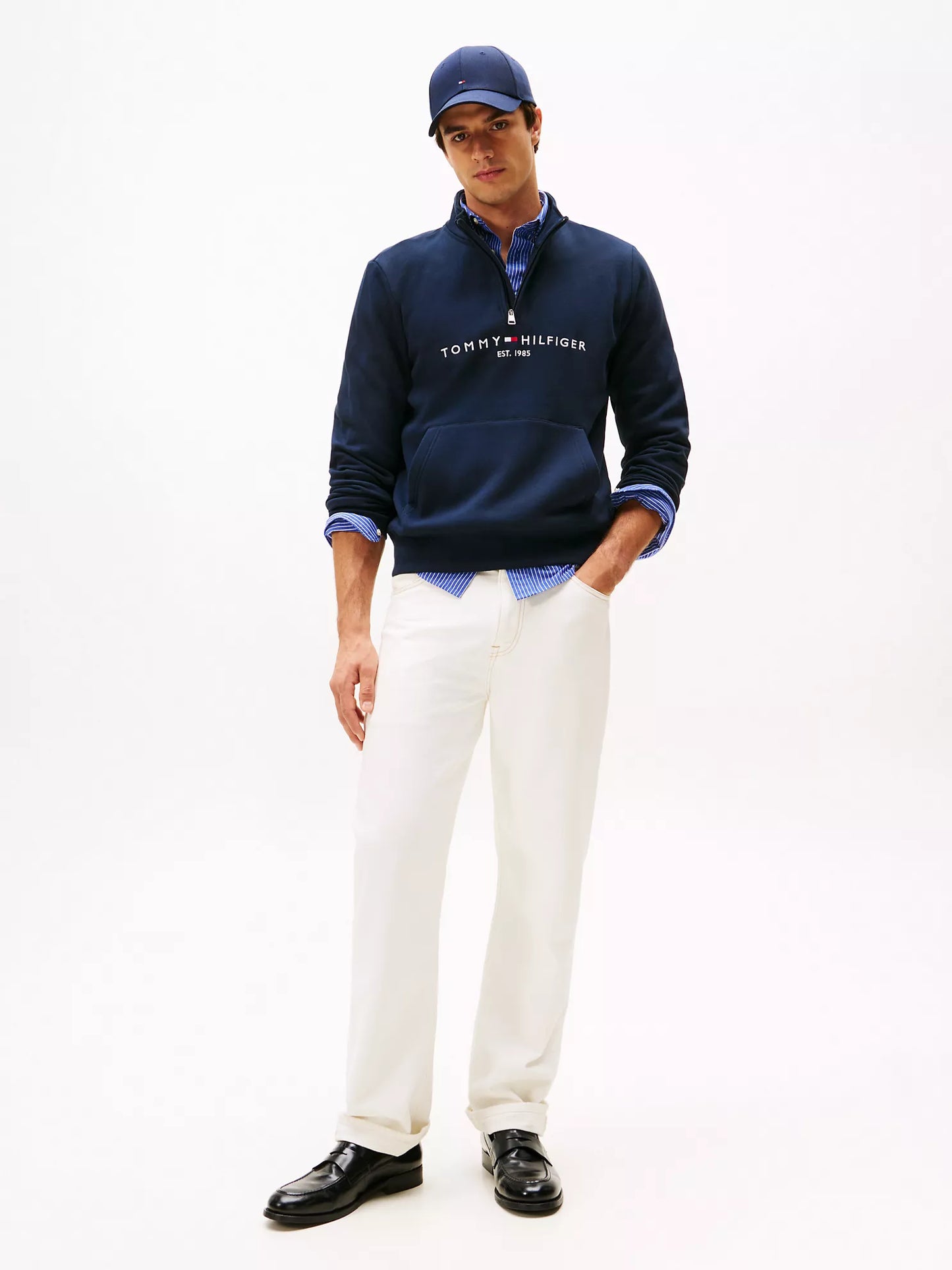 Embroidered Tommy Logo Quarter-Zip