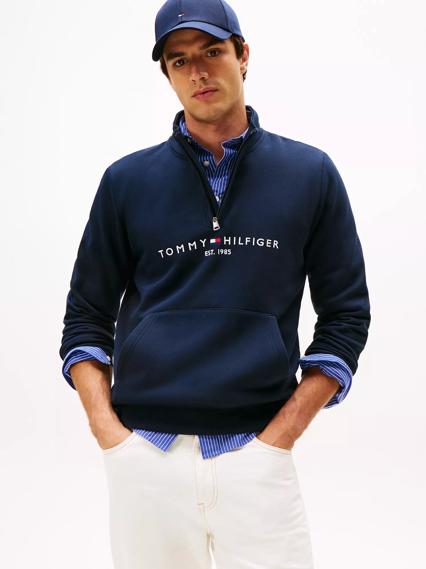 Embroidered Tommy Logo Quarter-Zip