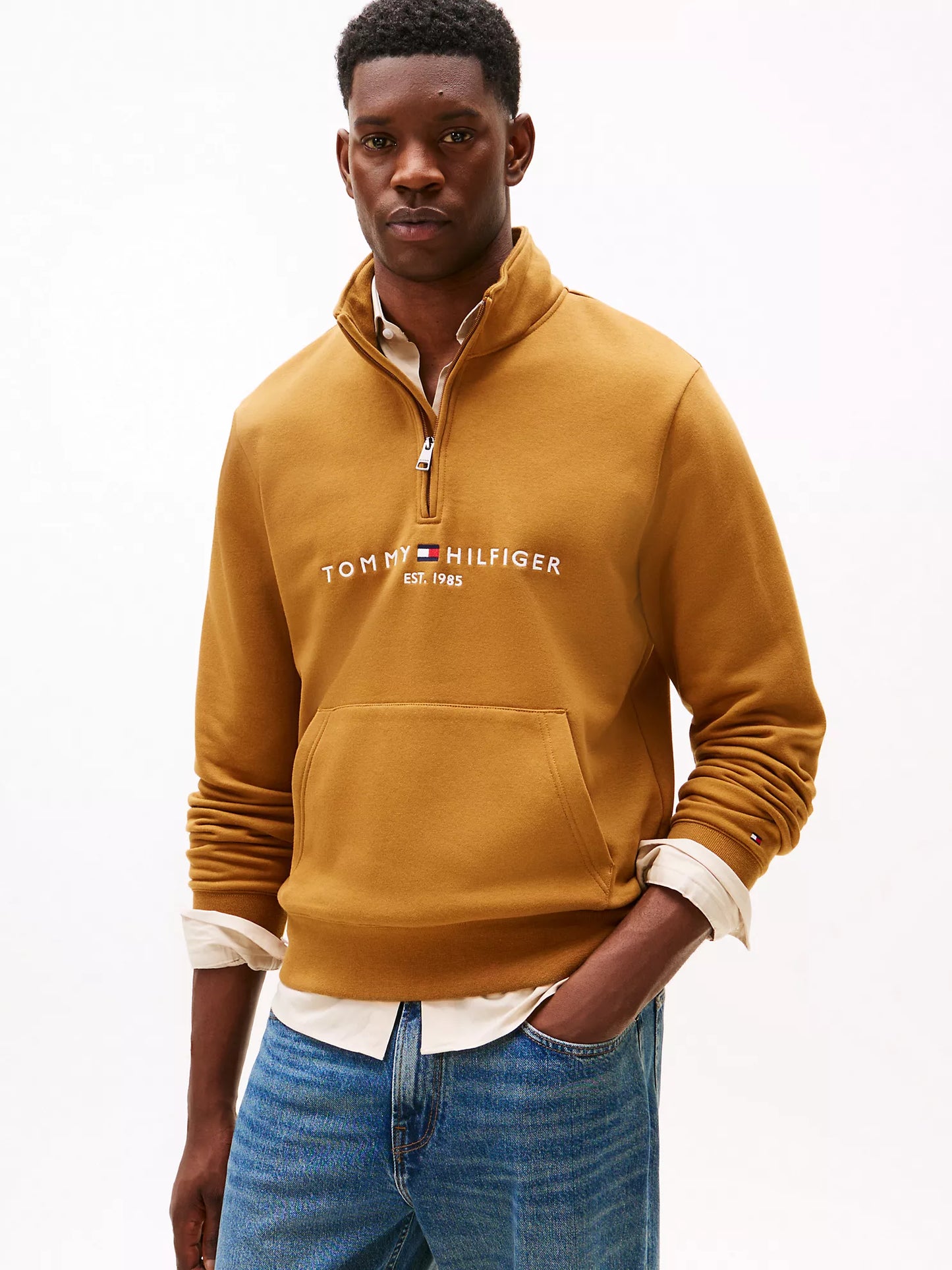Embroidered Tommy Logo Quarter-Zip