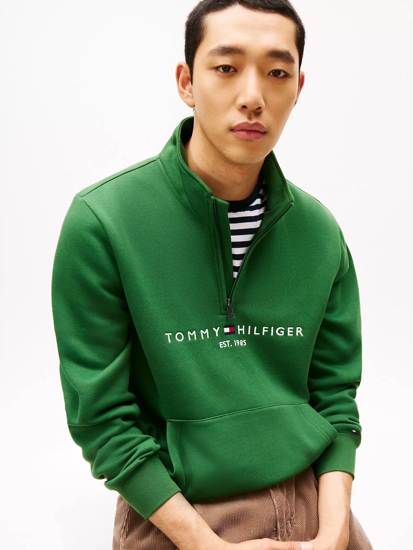 Embroidered Tommy Logo Quarter-Zip