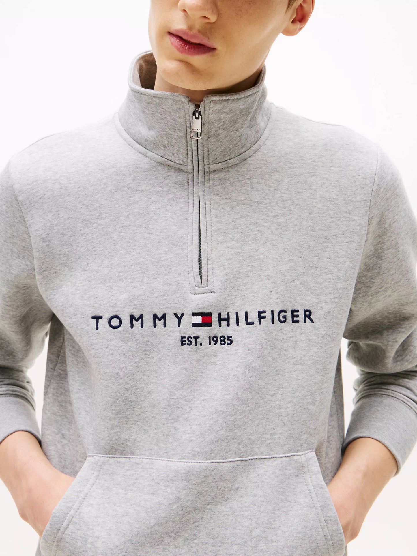 Embroidered Tommy Logo Quarter-Zip