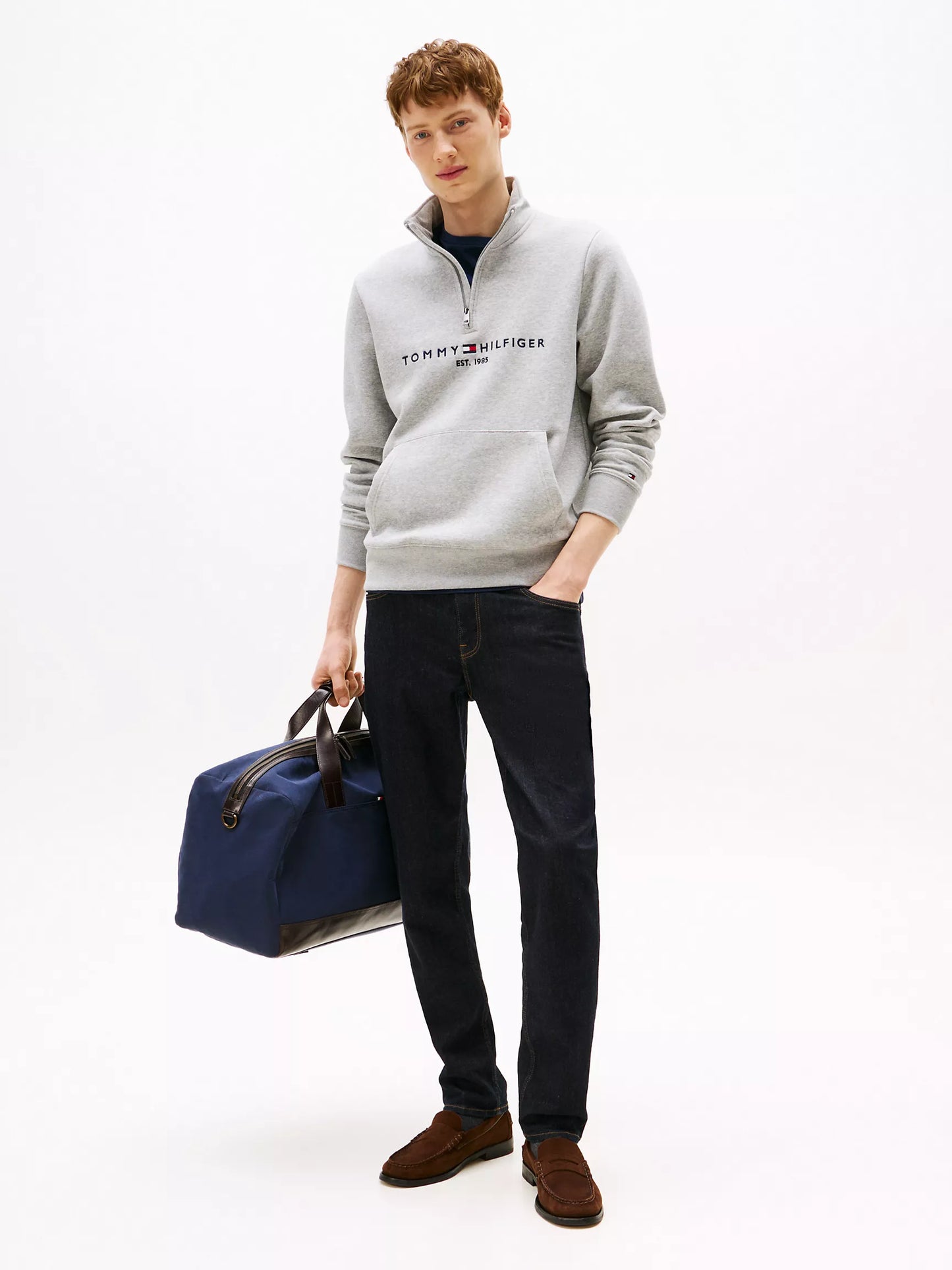 Embroidered Tommy Logo Quarter-Zip