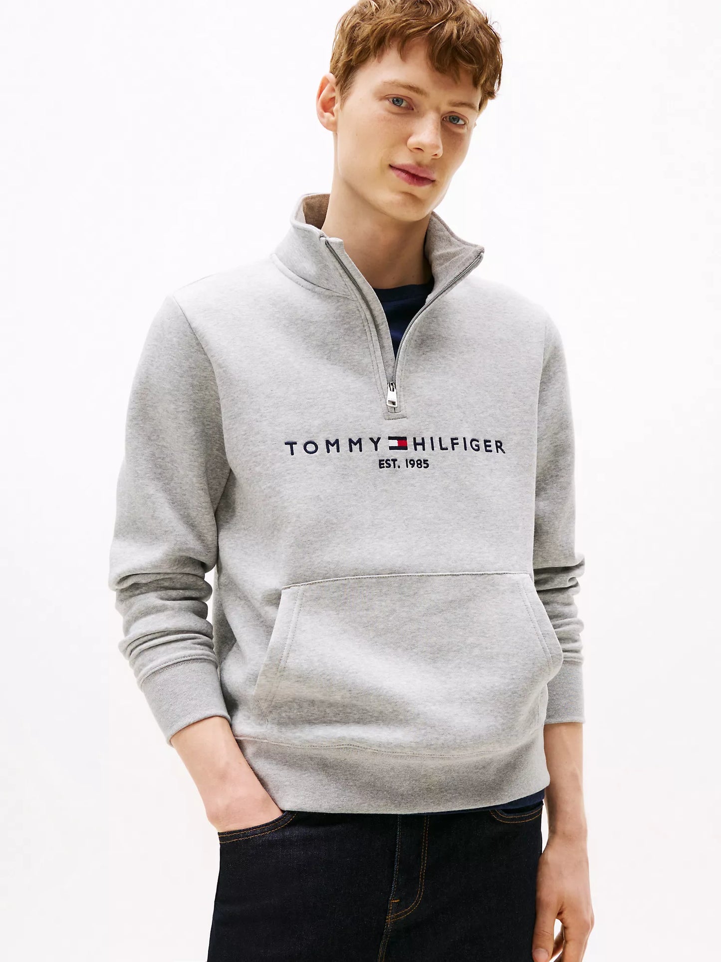 Embroidered Tommy Logo Quarter-Zip
