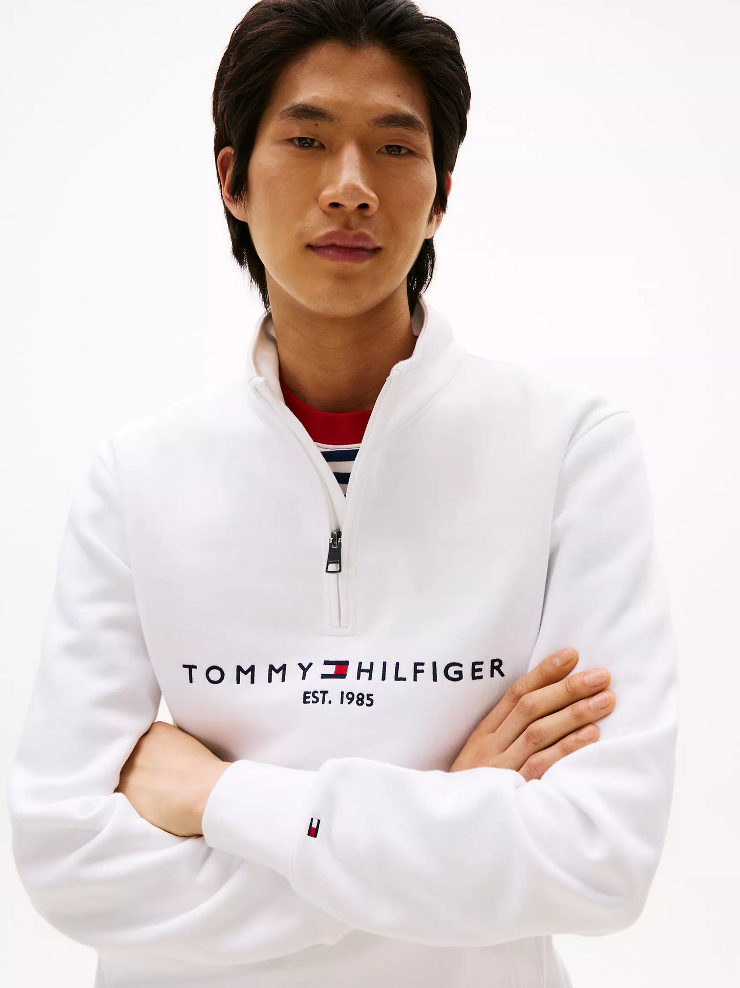 Embroidered Tommy Logo Quarter-Zip