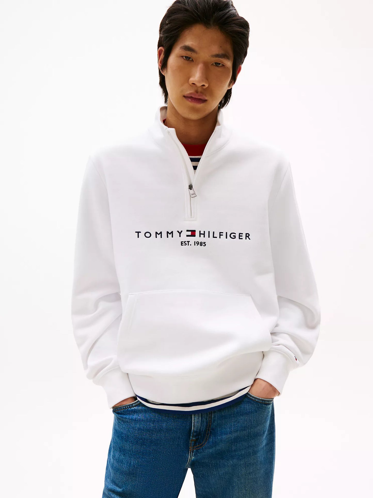 Embroidered Tommy Logo Quarter-Zip