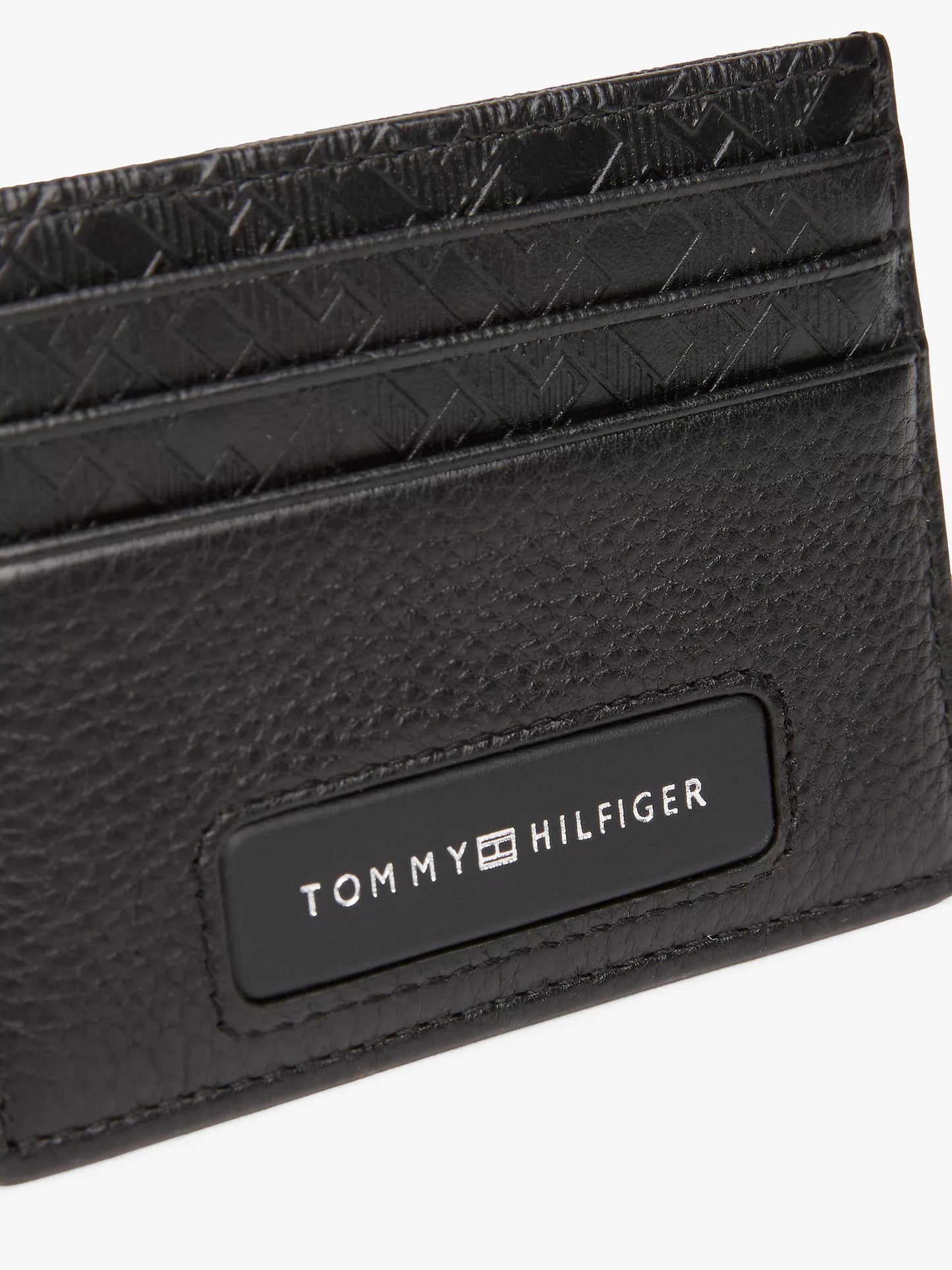 Pebbled Leather Monogram Card Holder