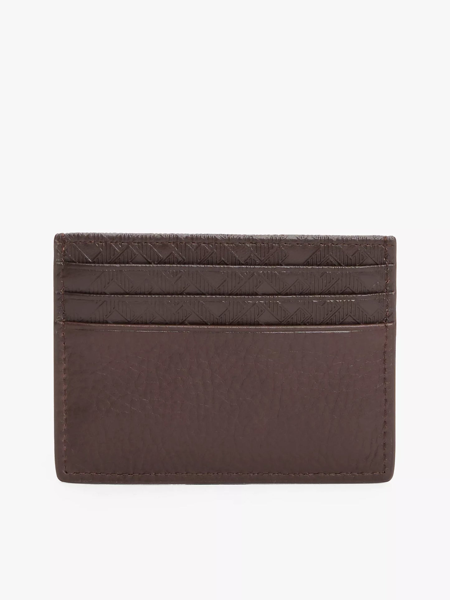 Pebbled Leather Monogram Card Holder