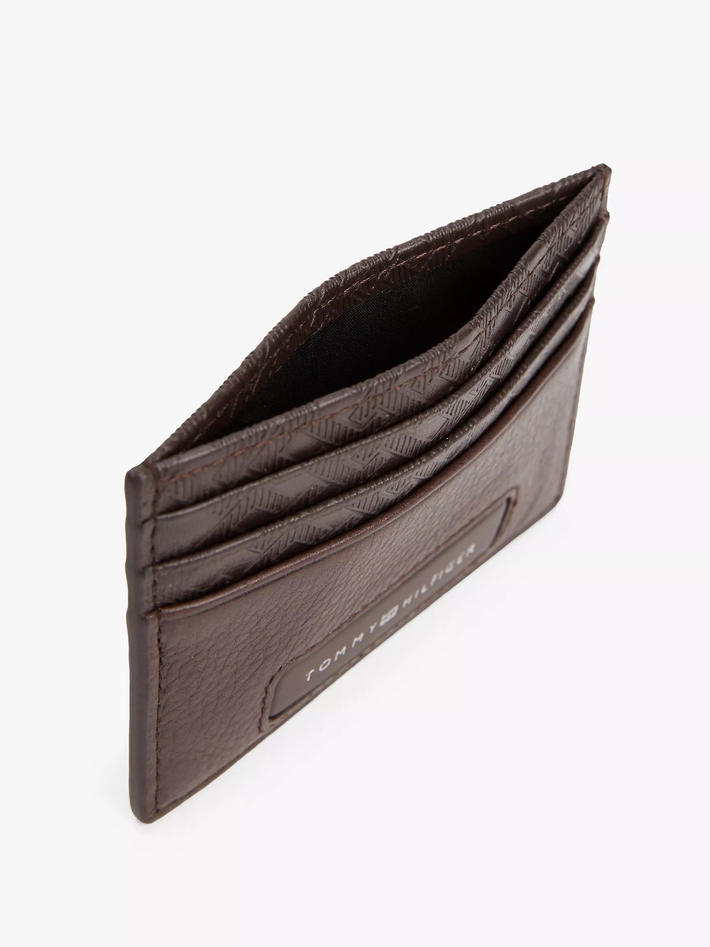 Pebbled Leather Monogram Card Holder