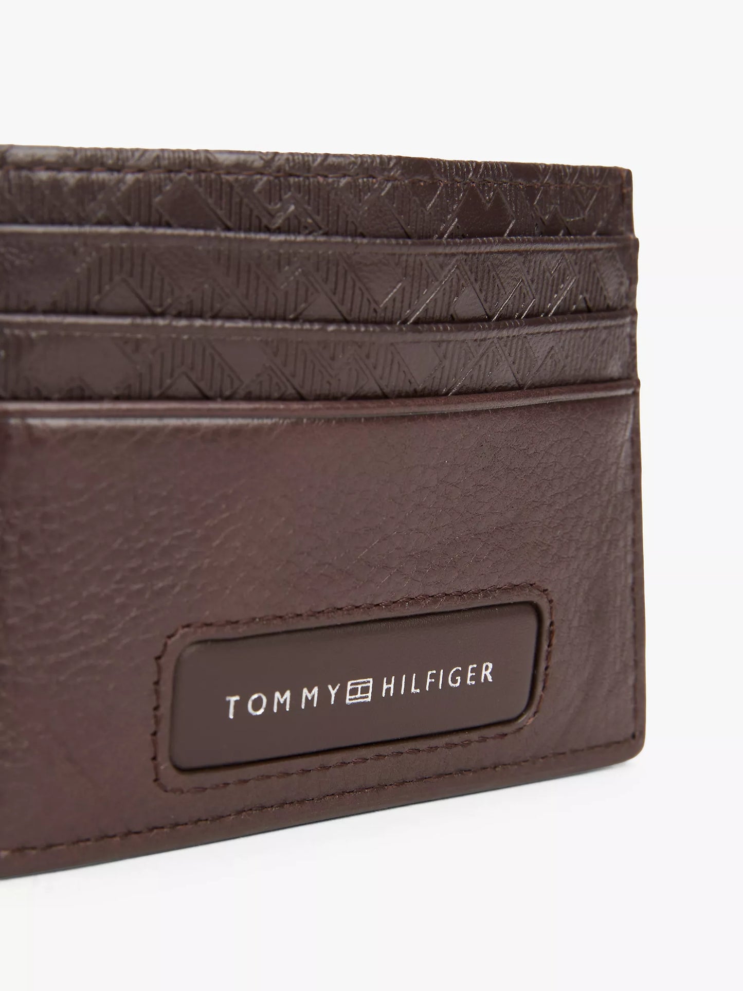 Pebbled Leather Monogram Card Holder