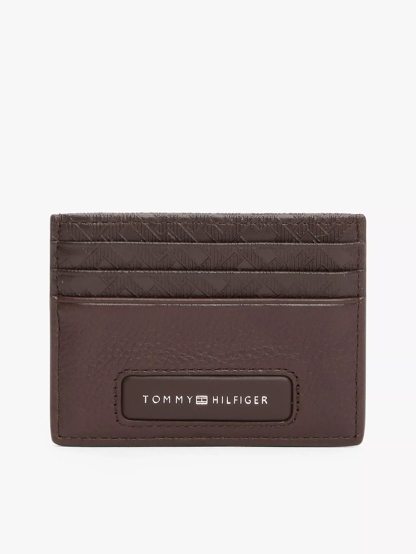 Pebbled Leather Monogram Card Holder