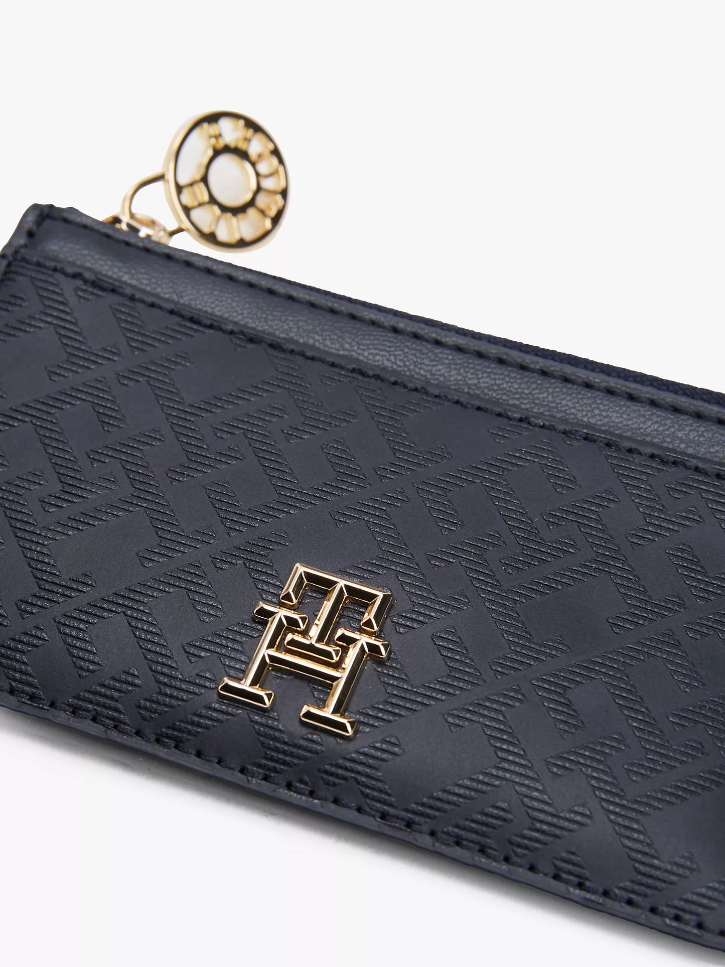Textured Monogram Zip Cardholder