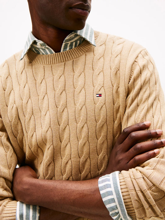 Cable Knit Crewneck Sweater