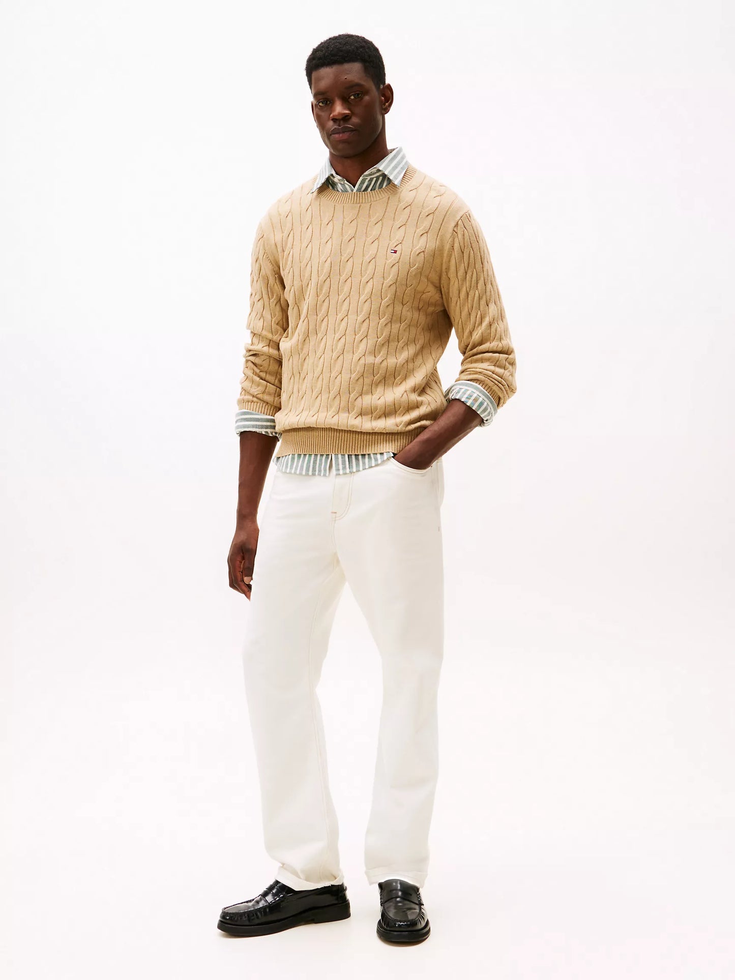 Cable Knit Crewneck Sweater