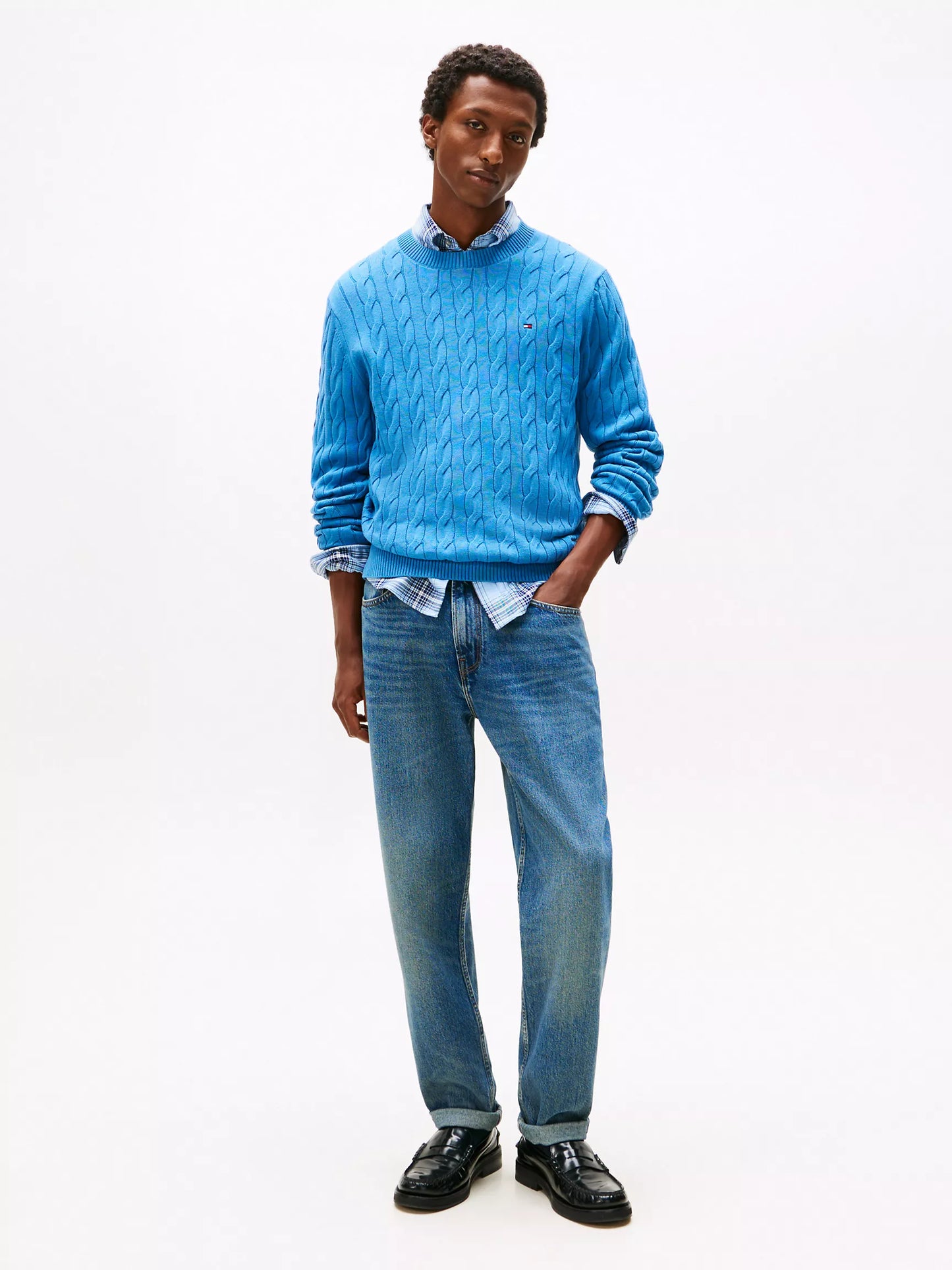 Cable Knit Crewneck Sweater
