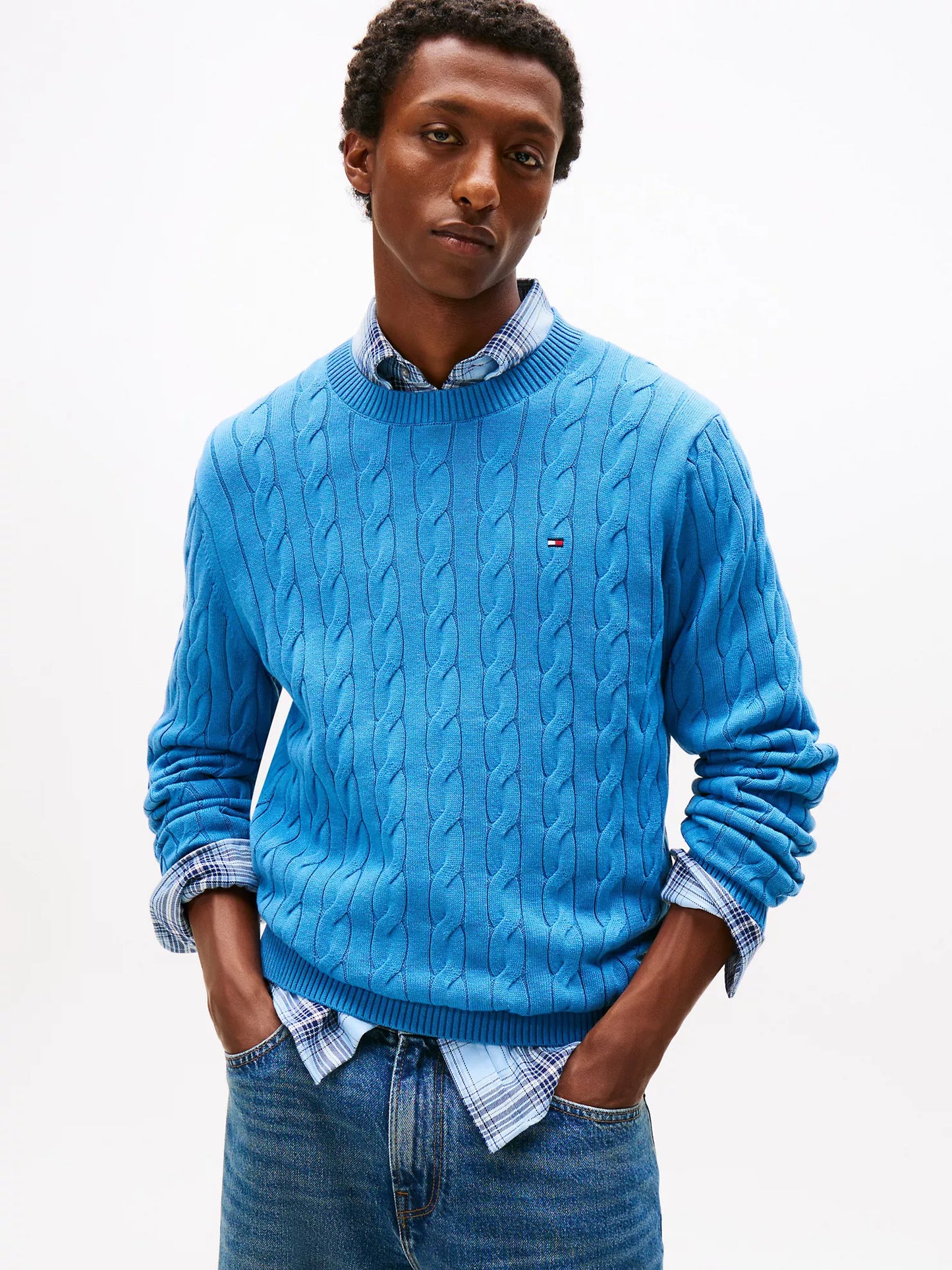 Cable Knit Crewneck Sweater