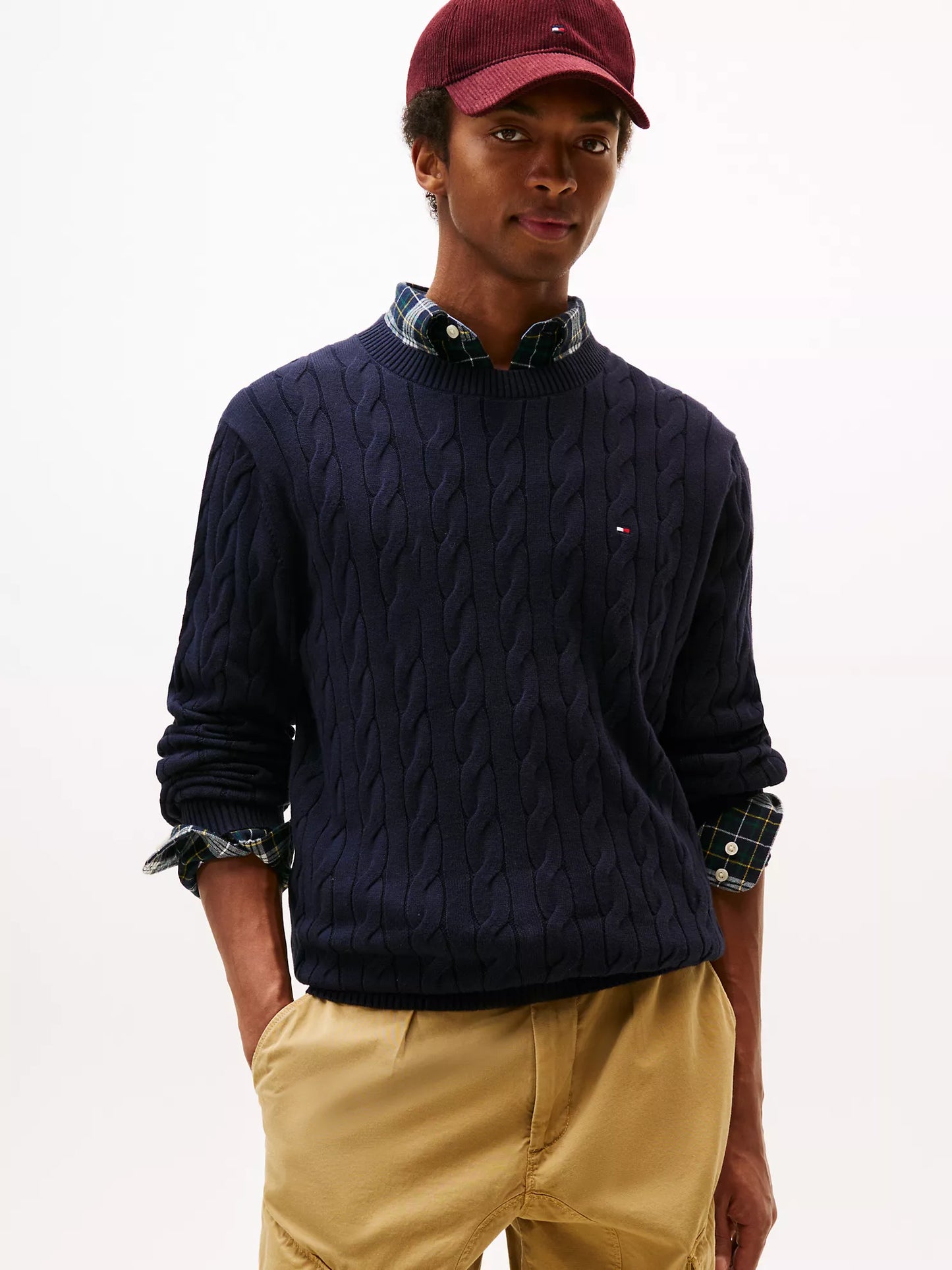 Cable Knit Crewneck Sweater