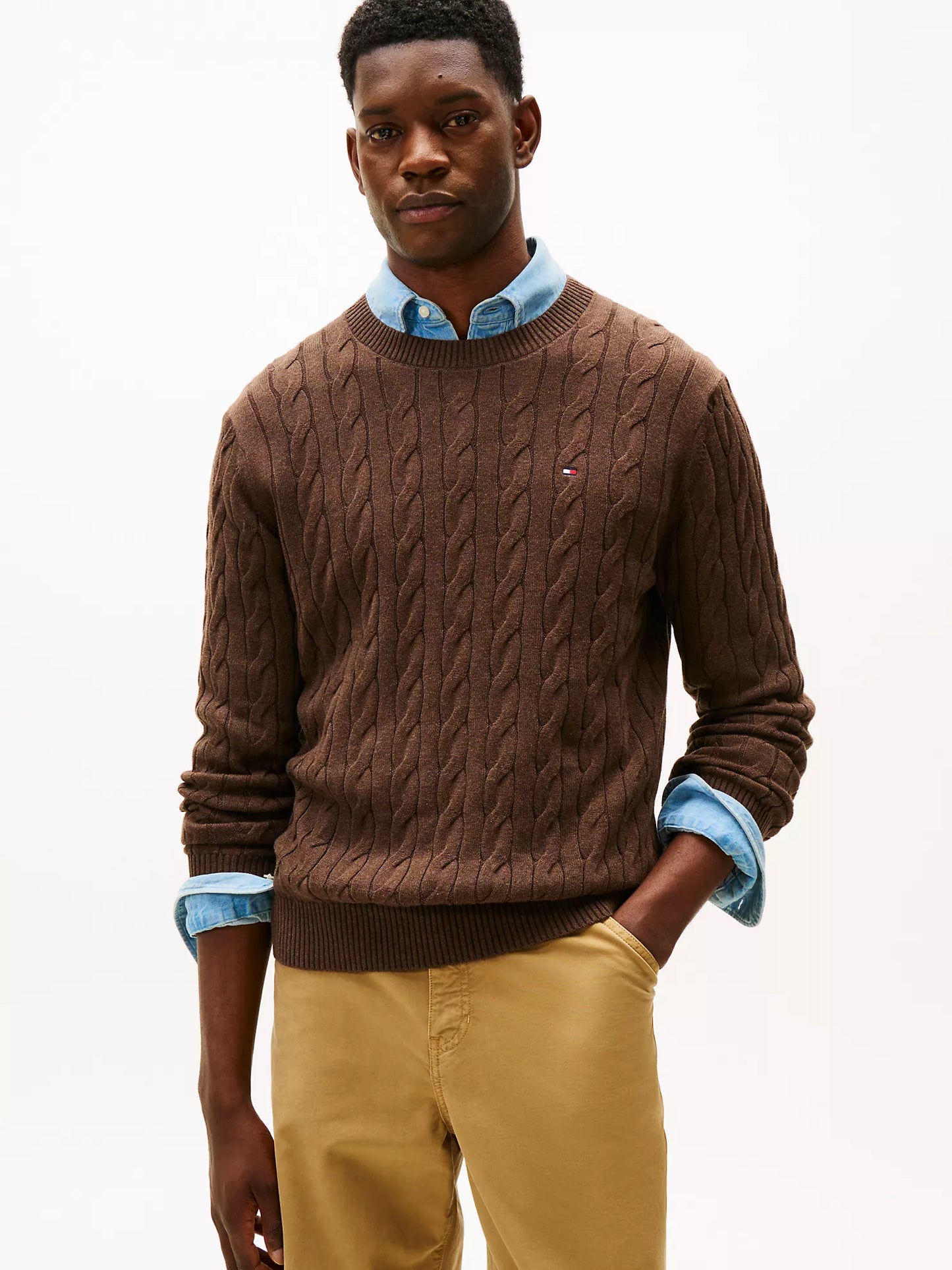 Cable Knit Crewneck Sweater