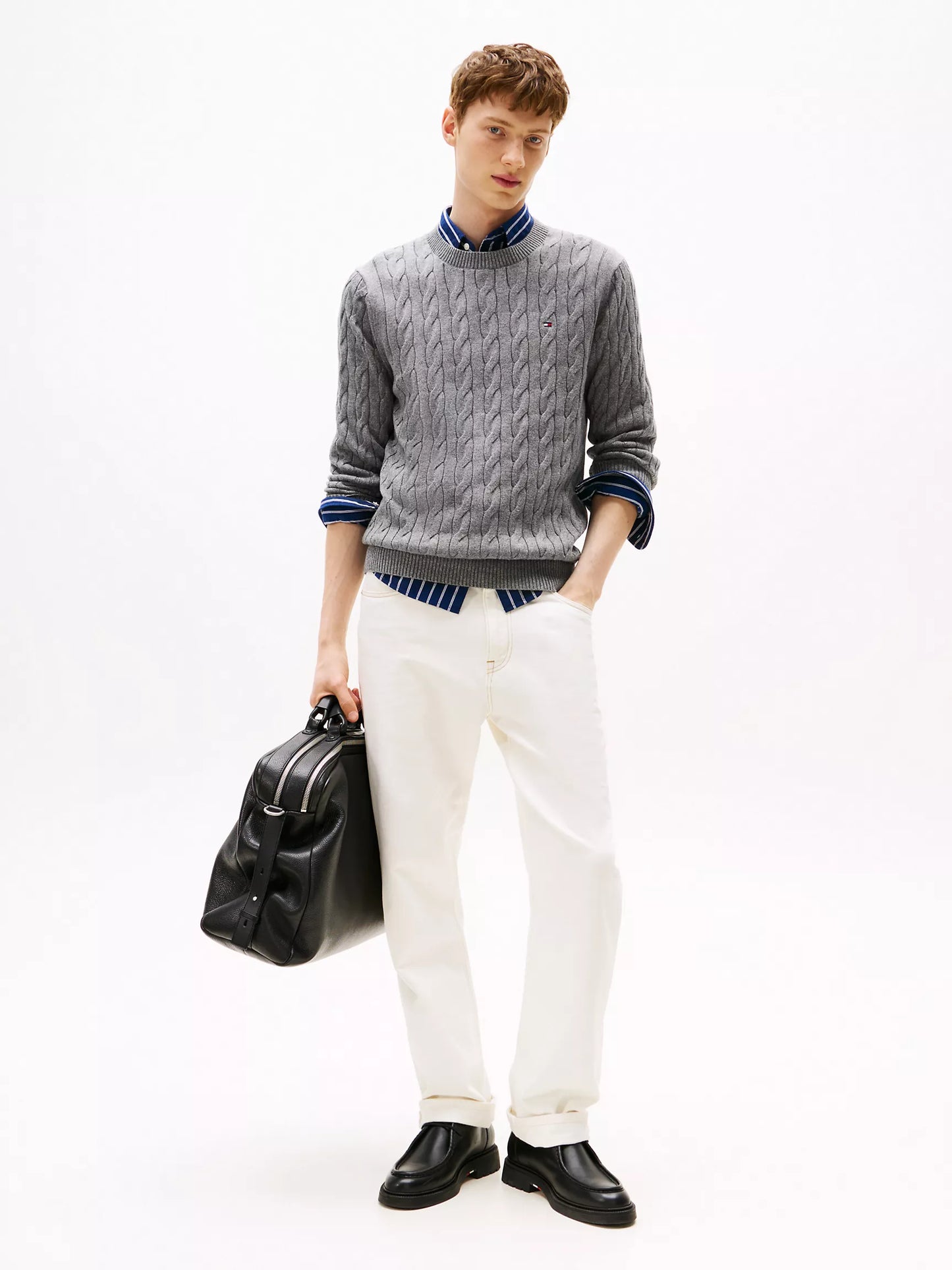 Cable Knit Crewneck Sweater