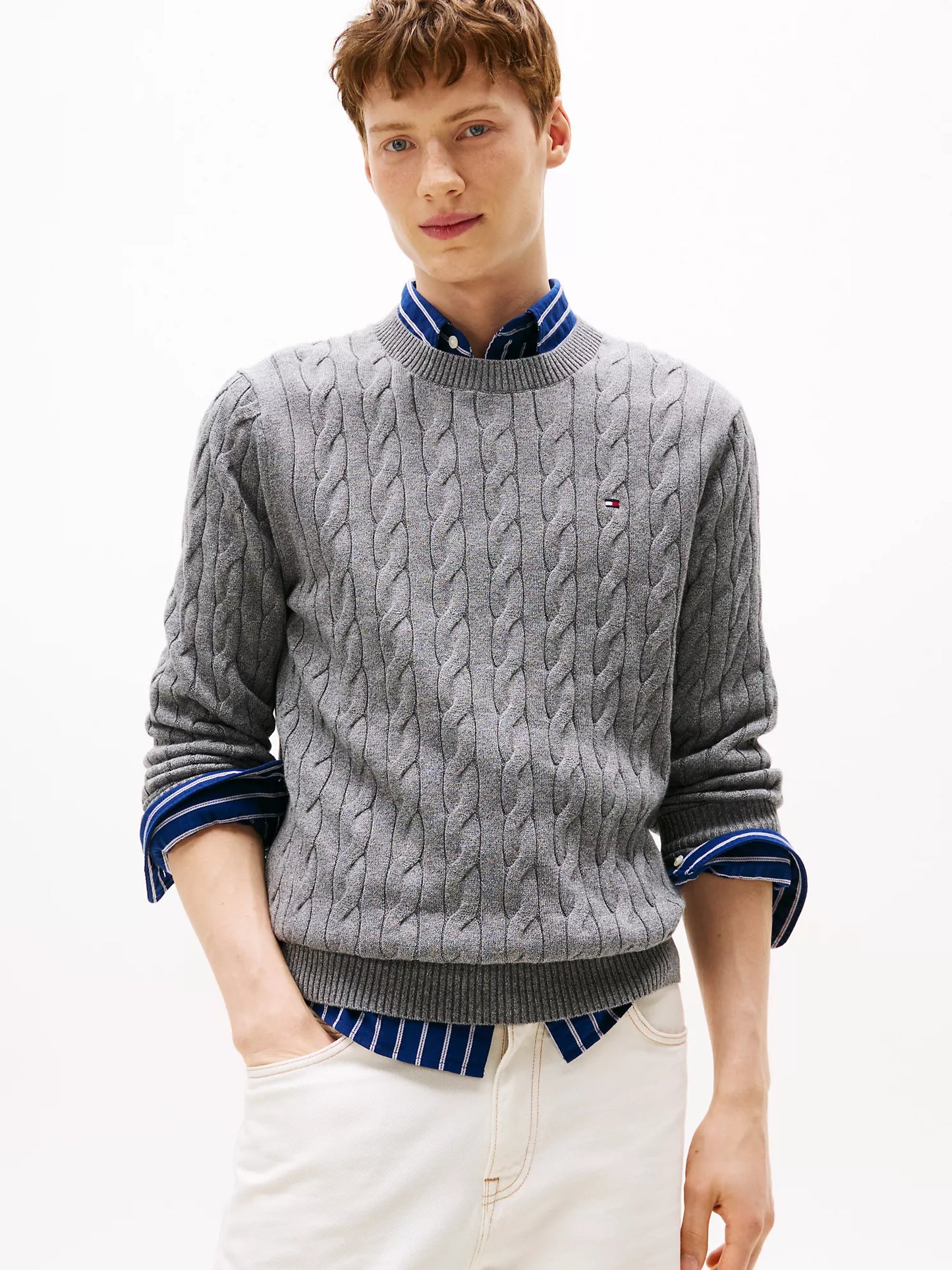 Cable Knit Crewneck Sweater