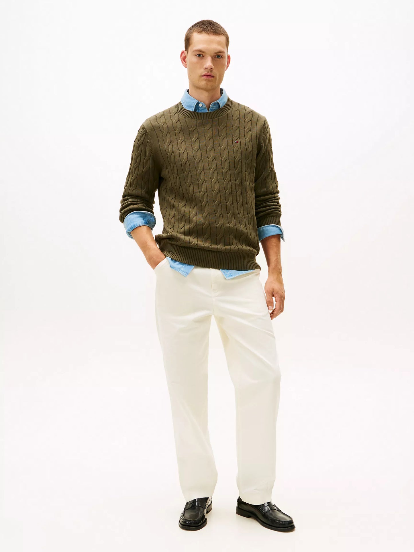 Cable Knit Crewneck Sweater