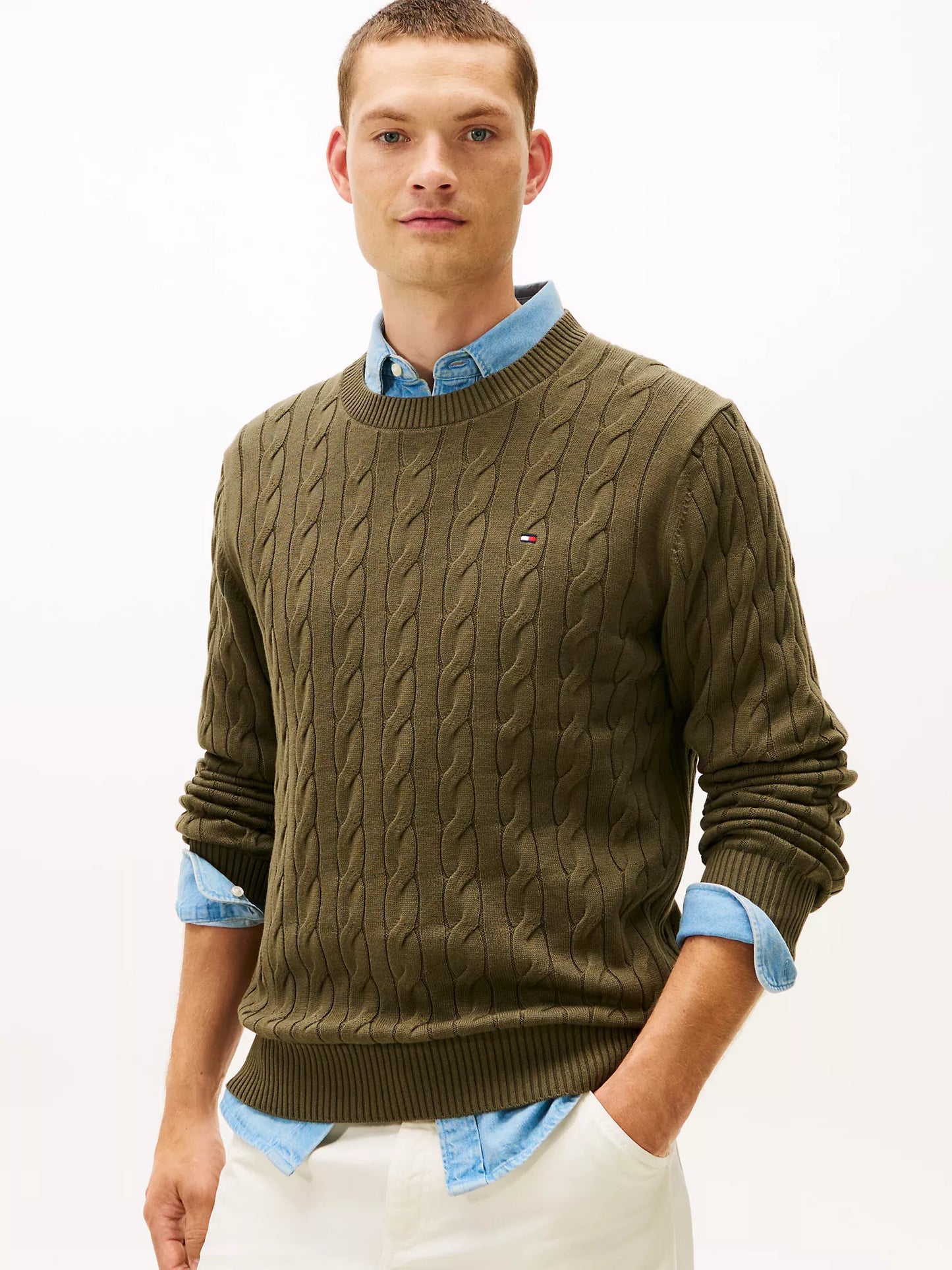 Cable Knit Crewneck Sweater