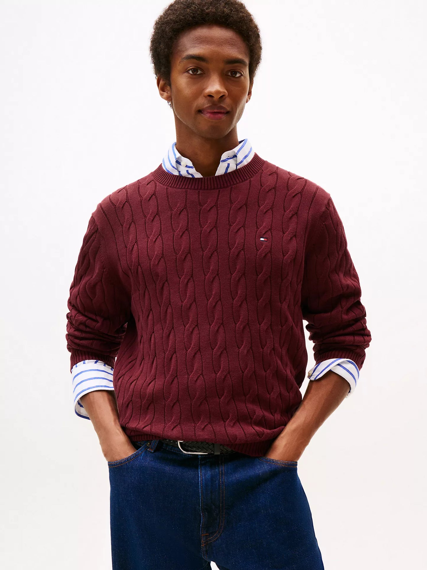 Cable Knit Crewneck Sweater