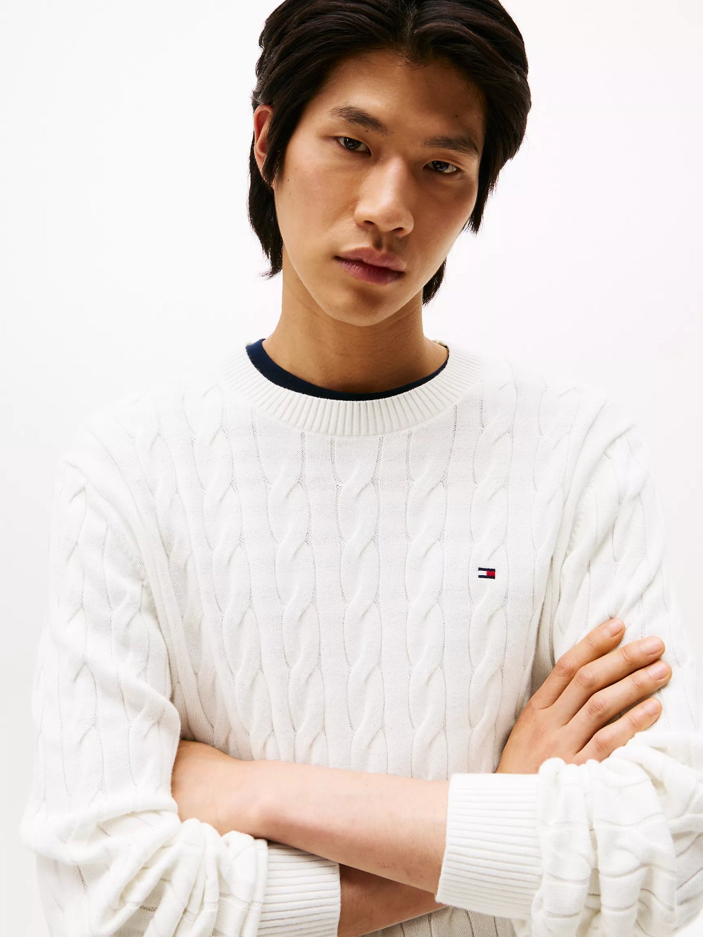 Cable Knit Crewneck Sweater