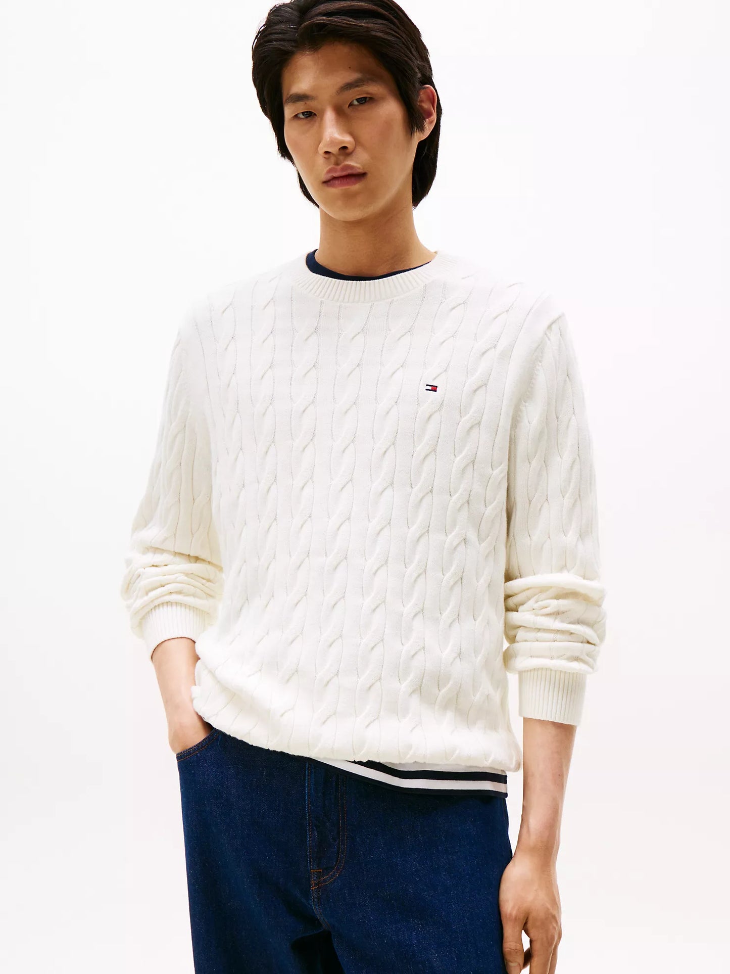 Cable Knit Crewneck Sweater