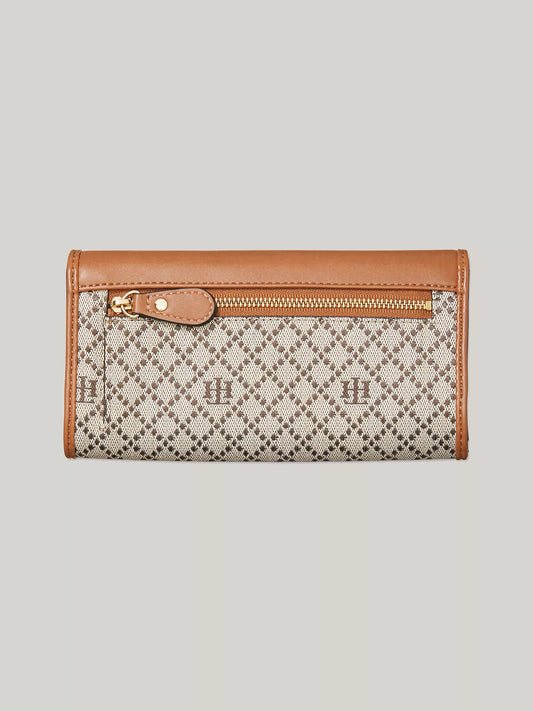 Gold-Tone Monogram Flap Wallet