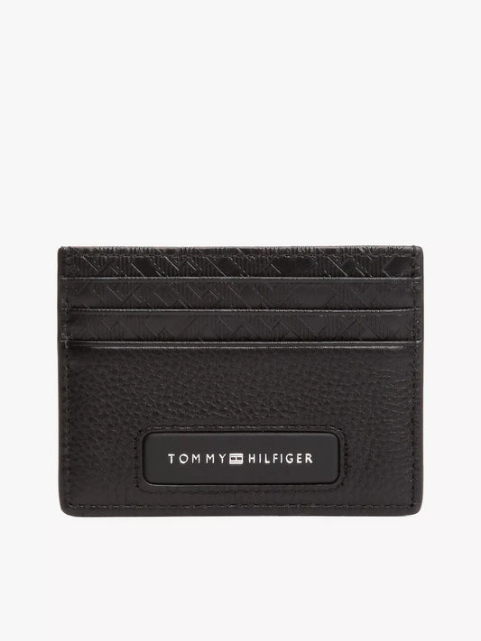 Pebbled Leather Monogram Card Holder