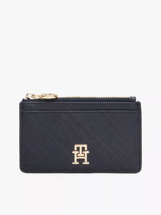 Textured Monogram Zip Cardholder