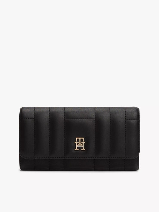Quilted Snap-Closure Large Wallet