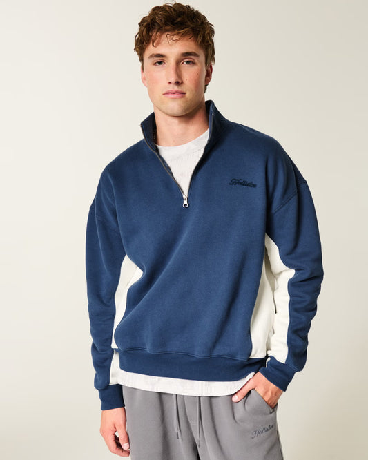 Boxy Logo Quarter-Zip Sweatshirt