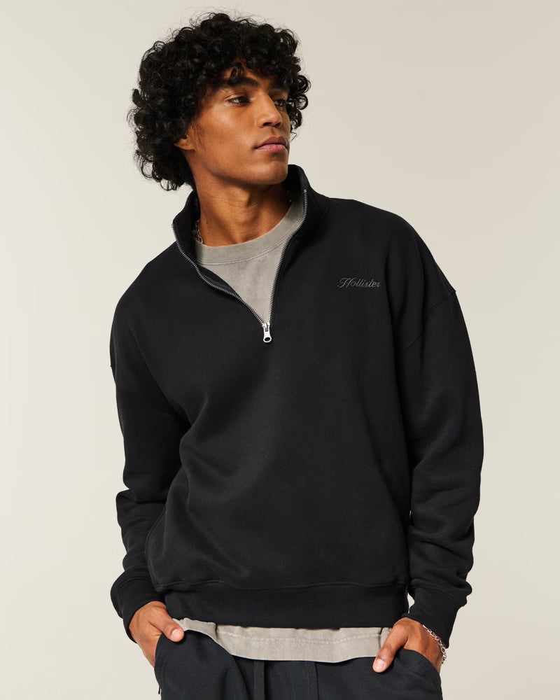 Boxy Logo Quarter-Zip Sweatshirt