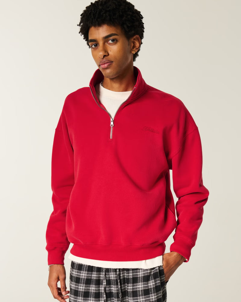 Boxy Logo Quarter-Zip Sweatshirt