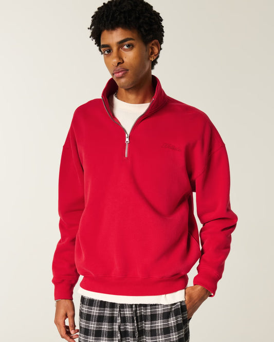 Boxy Logo Quarter-Zip Sweatshirt