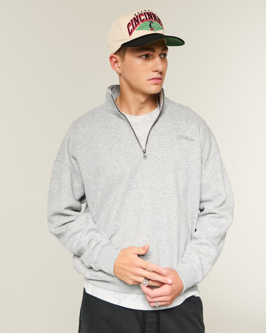 Boxy Logo Quarter-Zip Sweatshirt