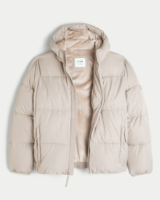 Faux Fur-Lined Puffer Jacket