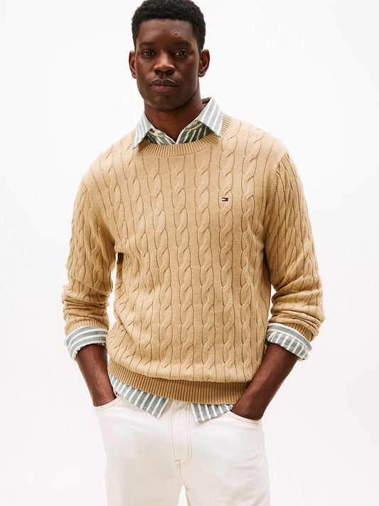 Cable Knit Crewneck Sweater